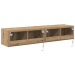 Rangements TV vidaXL avec lumières LED 2 Pièces Chêne Artisan 80x35x31 cm