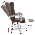 vidaXL Fauteuil inclinable de bureau Marron Similicuir