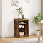 vidaXL Buffet avec lumières LED chêne fumé 41x37x67 cm