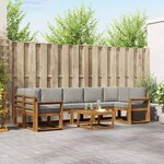 vidaXL Ensemble de canapés d'extérieur 8 Pièces Gris Naturel et Clair