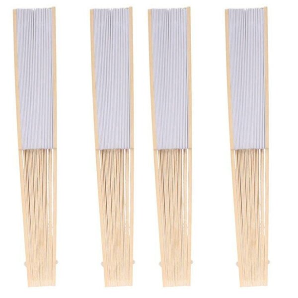 4 éventails en papier à customiser 21 cm