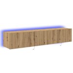 Rangements TV vidaXL avec lumières LED 2 Pièces Chêne Artisan 80x35x31 cm