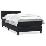 vidaXL Sommier à lattes de lit avec matelas noir 90x220 cm velours