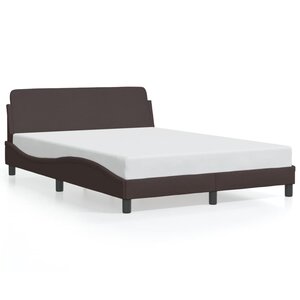 vidaXL Cadre de lit Dover marron foncé 140x200 cm tissu