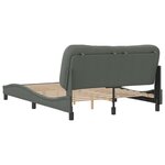 vidaXL Cadre de lit avec tête de lit Gris foncé 120x200 cm Tissu