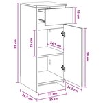 vidaXL Armoire de salle de bain Sonoma gris 35 x 36 5 x 85 cm