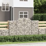 vidaXL Paniers à gabions arqués 3 Pièces 200x50x120/140 cm Fer galvanisé