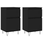 vidaXL Buffets 2 Pièces noir 40x35x70 cm bois d’ingénierie