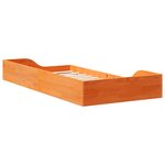 vidaXL Cadre de lit surélevé Marron cire 75 x 190 cm