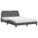 vidaXL Lit avec matelas Zadar gris 140x200 cm similicuir