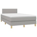 vidaXL Sommier à lattes de lit matelas LED Gris clair 120x200 cm Tissu