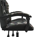 vidaXL Chaise de jeu Noir et camouflage Similicuir