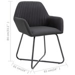 vidaXL Chaises à manger lot de 6 noir tissu