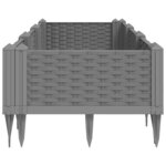 vidaXL Jardinière avec piquets gris clair 125x40x28 5 cm PP