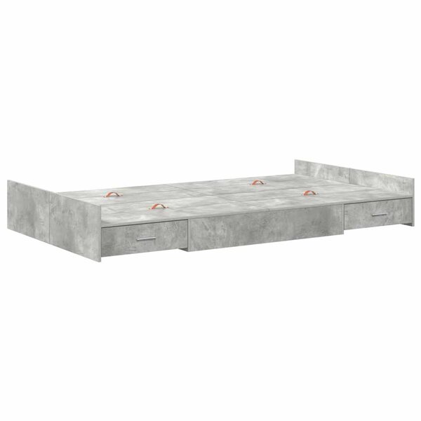 vidaXL Cadre de lit avec rangement avec tiroir Gris béton 120 x 190 cm
