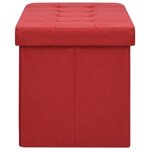Banc banquette de rangement pliable 110 x 38 x 38 cm rouge bordeaux faux lin 02_0010896