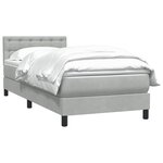 vidaXL Sommier à lattes de lit et matelas gris clair 90x210 cm velours