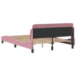 vidaXL Cadre de lit avec tête de lit Dover rose 140x200cm velours