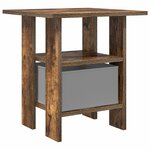 vidaXL Table de chevet avec tiroir 2 Pièces Chêne fumé 41 x 40 x 45 cm