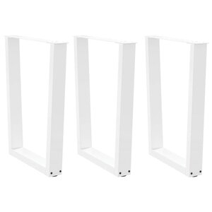 vidaXL Pieds de table à manger en forme de V  3 pièces  blanc  70 x (72-73 3) cm  acier