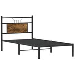 vidaXL Cadre de lit sans matelas chêne fumé 90x190cm bois d'ingénierie