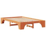 vidaXL Cadre de lit Brun cire 135 x 190 cm Pin massif
