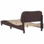 vidaXL Cadre de lit sans matelas Hvar marron foncé 80x200 cm tissu