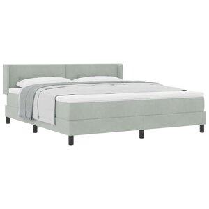 vidaXL Lit à ressorts avec tête de lit Gris clair 200 x 180 cm Velours