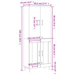 vidaXL Buffet haut Chêne fumé 69 5x34x180 cm Bois d'ingénierie