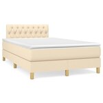 vidaXL Sommier à lattes de lit avec matelas crème 120x190 cm tissu