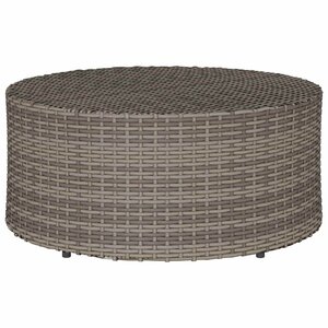 vidaXL Table Basse d'extérieur Gris Ø 68 x 30 cm polyrotin
