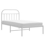 vidaXL Cadre de lit métal sans matelas et tête de lit blanc 100x200 cm
