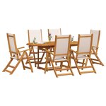 vidaXL Ensemble à Manger de jardin 7Pièces bois d'acacia solide textilène