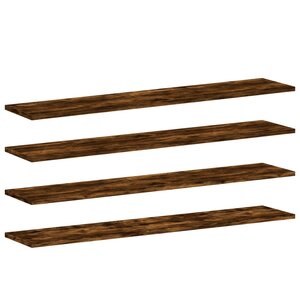 vidaXL Étagères murales 4Pièces chêne fumé 100x20x1 5cm bois d'ingénierie