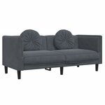 vidaXL Ensemble de canapés 2 Pièces avec coussins gris foncé velours
