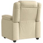 vidaXL Fauteuil inclinable Crème Tissu