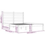 vidaXL Cadre de lit Blanc Bois de pin massif 140x190 cm