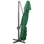 vidaXL Parasol déporté avec double toit vert 400x300 cm