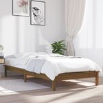 vidaXL Cadre de lit Marron miel 100x200 cm Bois de pin massif