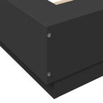 vidaXL Cadre de lit avec lumières LED noir 200x200cm bois d'ingénierie