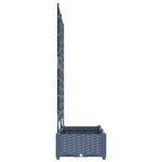 vidaXL Bac à fleurs avec Treillis 2 Pièces Gris 80 x 40 x 125.5 cm PP