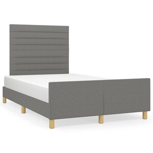 vidaXL Cadre de lit sans matelas gris foncé 120x190 cm tissu