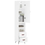 vidaXL Buffet haut Blanc 34 5x34x180 cm Bois d'ingénierie