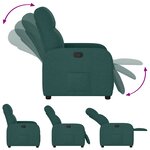 vidaXL Fauteuil inclinable Vert foncé Tissu