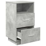 vidaXL Table de chevet avec 2 tiroirs gris béton 36x36x68 cm