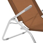 vidaXL Chaises longues pliables lot de 2 Textilène Taupe