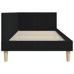 vidaXL Cadre de lit d'angle Noir 80 x 200 cm Tissu et bois reconstitué