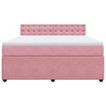 vidaXL Sommier à lattes de lit avec matelas Rose 180x200 cm Velours