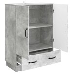 vidaXL Buffet Gris béton 66 x 34 5 x 92 cm Bois d'ingénierie