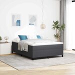 vidaXL Cadre de lit Gris foncé 140 x 190 cm Tissu en velours côtelé